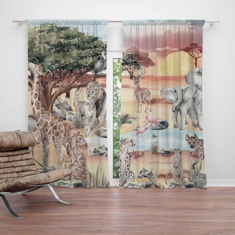 Baby Nursery Youtube - Cortina de animales de Safari para