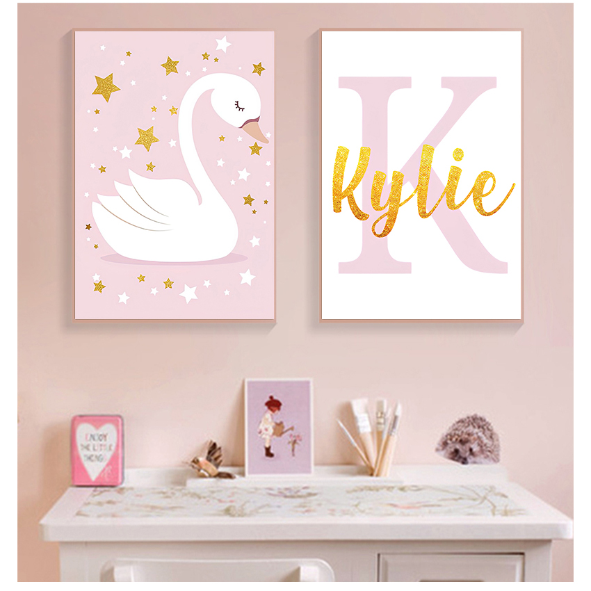 Baby Name Wall Art - Impresión artística de pared, carteles con