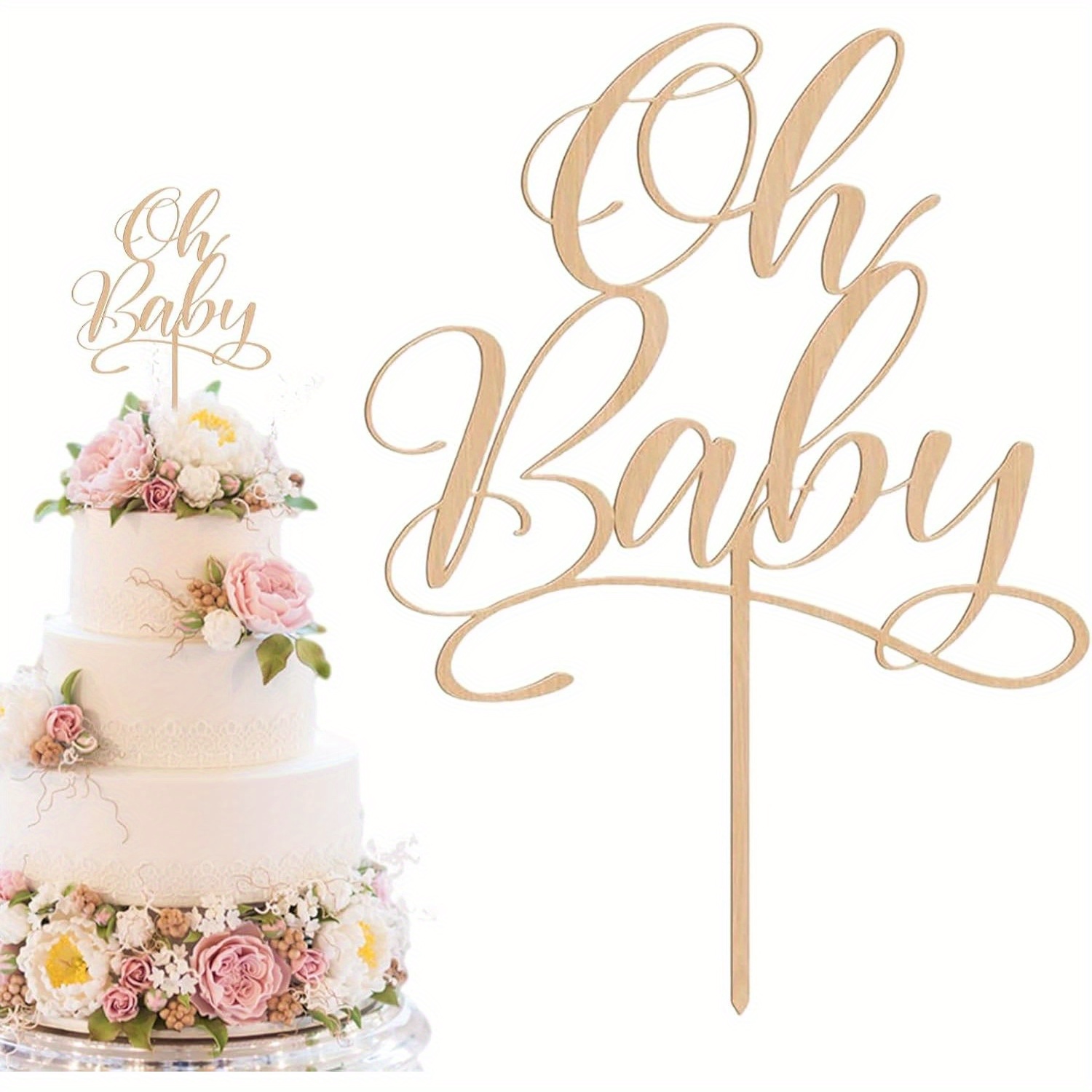 Baby Nursery Letters - 1 pieza oh Baby-Topper de madera