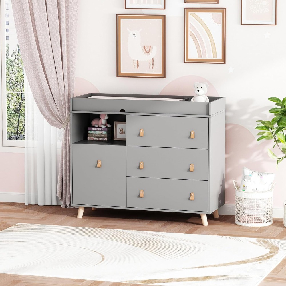 Baby Nursery Dresser Changing Table - Cómoda para bebé, cómoda para guardería