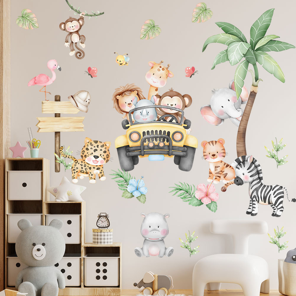 Baby Zoo Nursery - Adhesivo de pared autoadhesivo para habitación