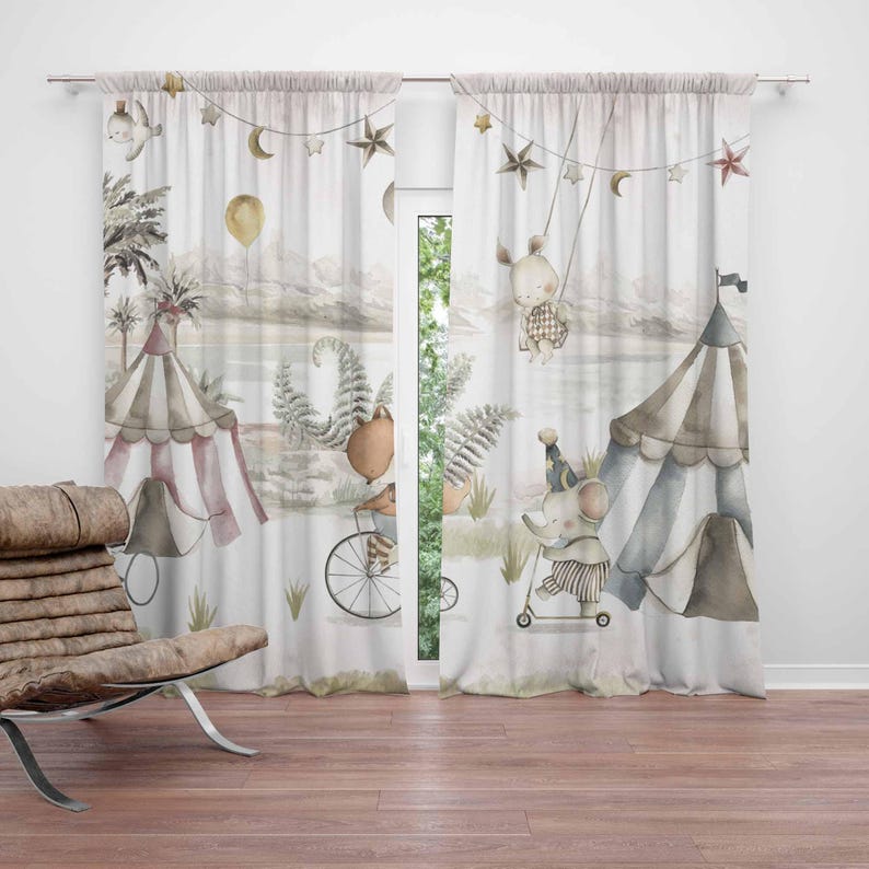 Baby Nursery Youtube - Cortinas de animales de circo para
