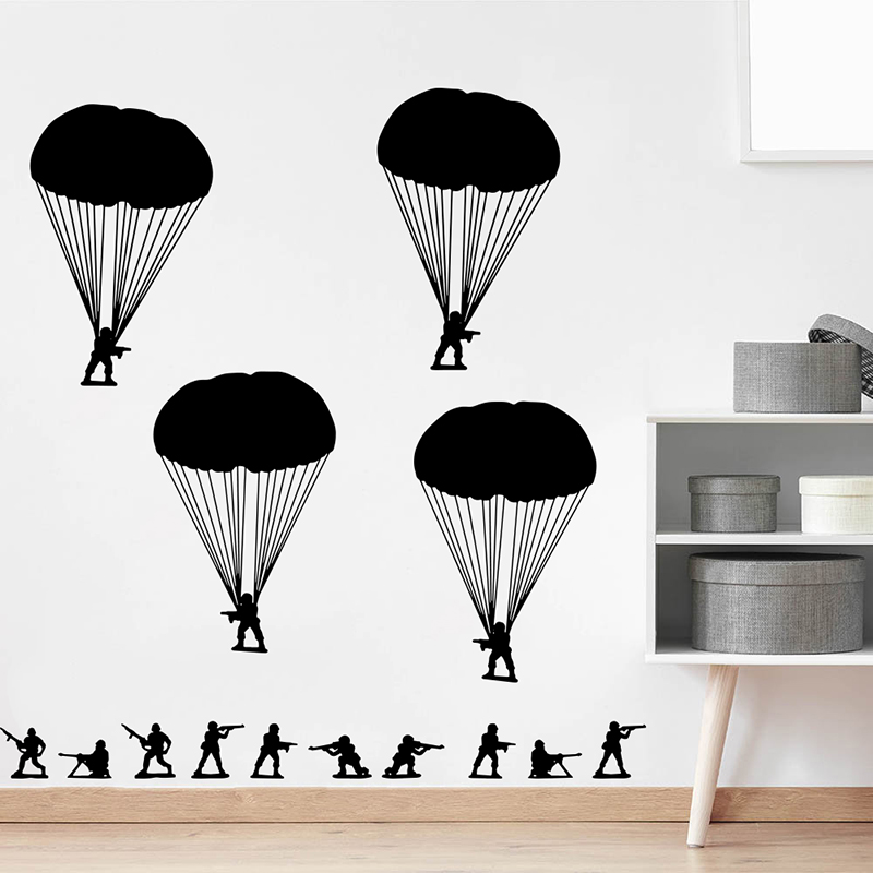 Baby Nursery Vinyl Wall Stickers - Pegatina de pared de paracaidistas de