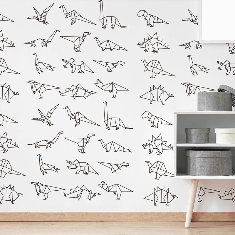 Baby Zoo Nursery - Lindo Origami dinosaurios Animal pegatina de