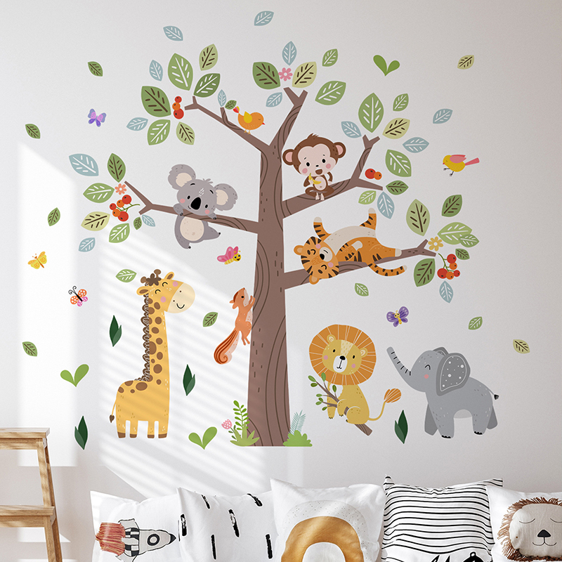 Baby Zoo Nursery - Pegatina de pared grande de animales