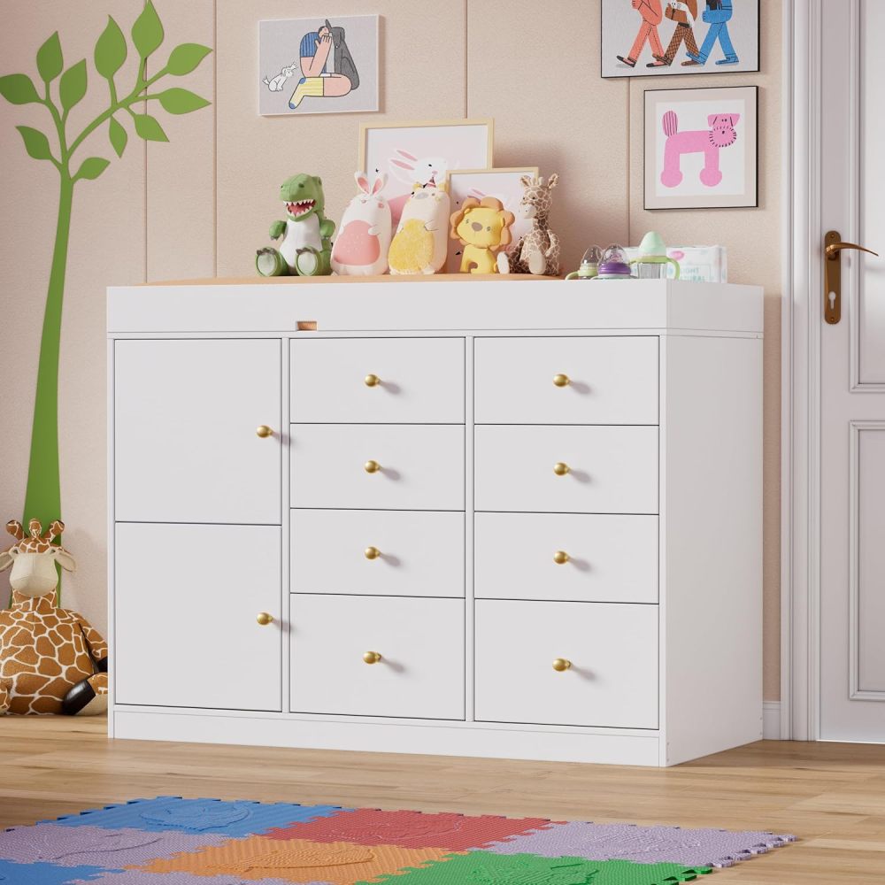 Cómoda Clásica para Bebés con  - Baby Nursery Dresser Changing Table reseña y precio