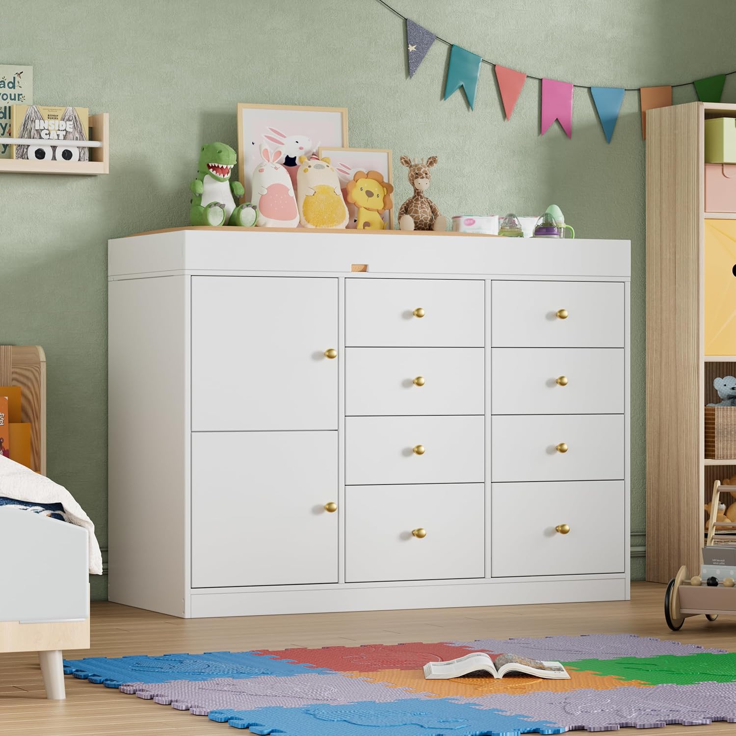 Cómoda Cambiador de Bebé Clási - Baby Nursery Dresser Changing Table reseña y precio
