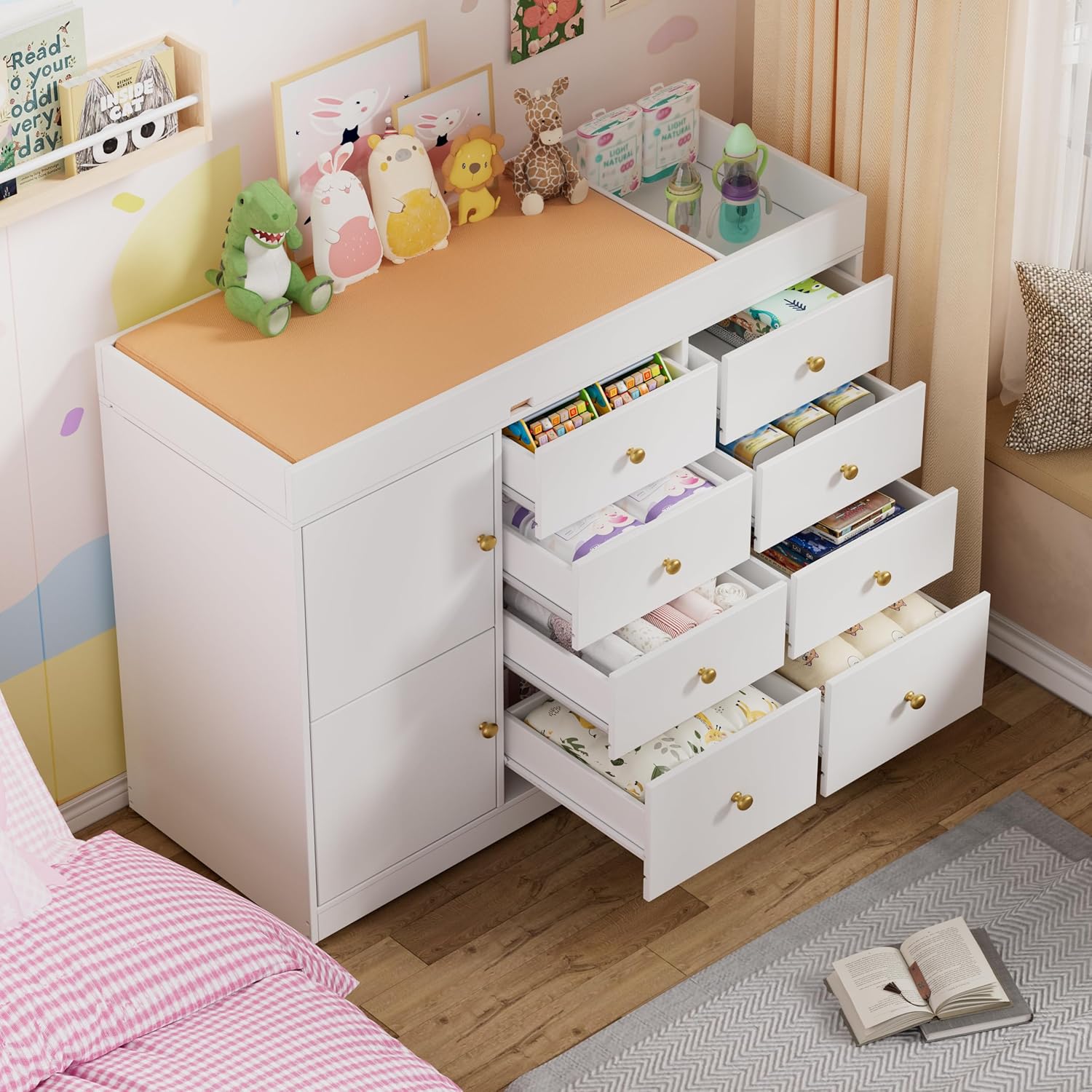 Cómoda Cambiador de Bebé Clási - Baby Nursery Dresser Changing Table reseña y precio