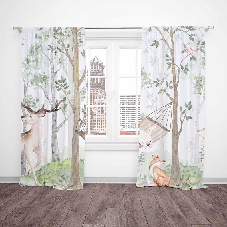 Cortinas de animales del bosqu - Baby Nursery Youtube reseña y precio