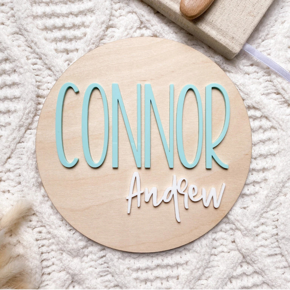 Placa de anuncio de nacimiento - Baby Nursery Letters reseña y precio