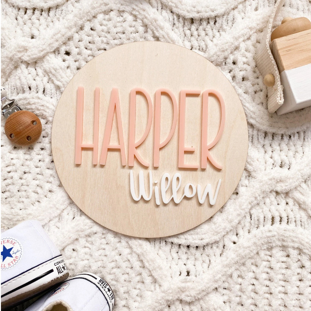 Placa de anuncio de nacimiento - Baby Nursery Letters reseña y precio
