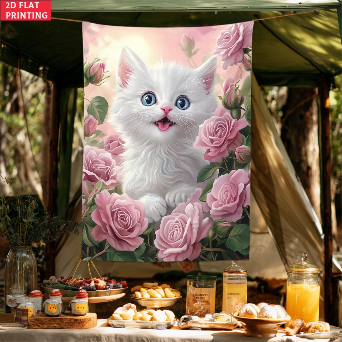 Lindo gatito blanco tapiz de j - Baby Nursery Colors reseña y precio