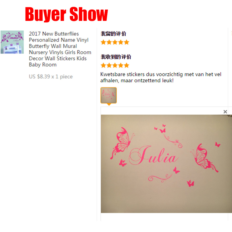 Vinilo de mariposas con nombre - Baby Nursery Vinyl Wall Stickers reseña y precio