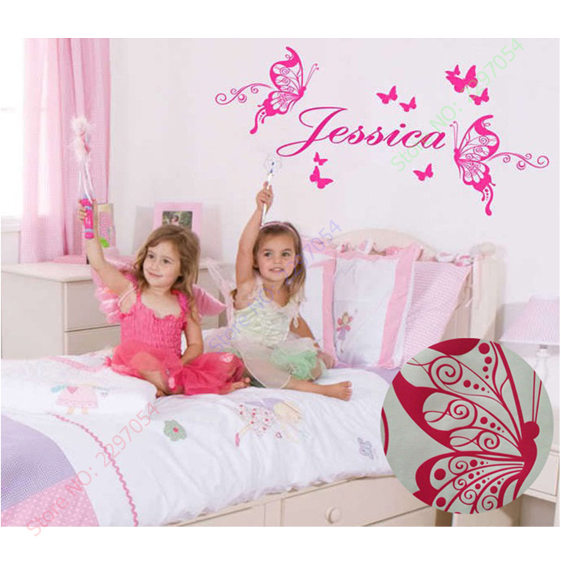 Vinilo de mariposas con nombre - Baby Nursery Vinyl Wall Stickers reseña y precio