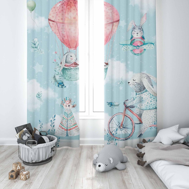 Cortina de guardería de coneji - Baby Nursery Youtube reseña y precio