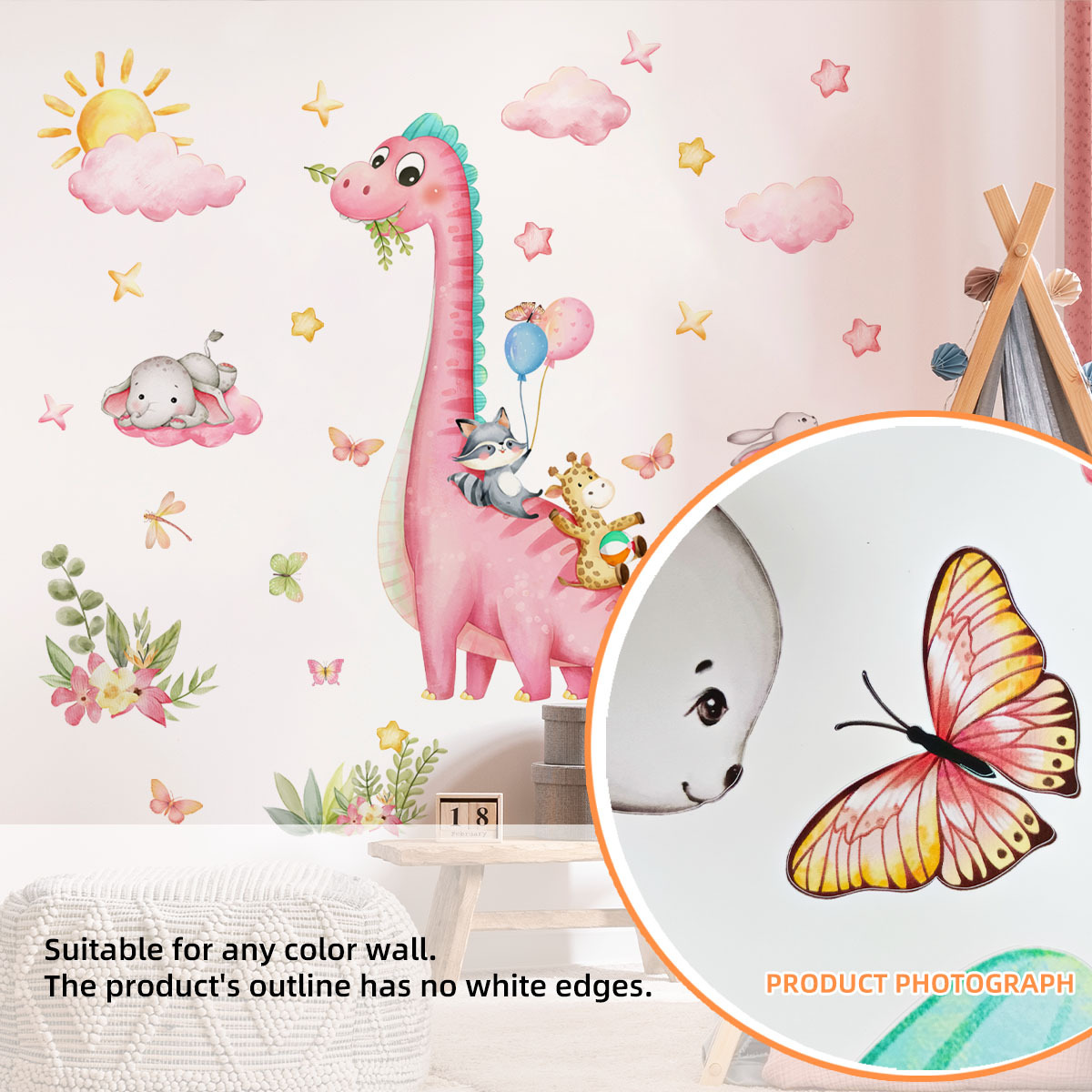 Pegatina de pared grande de di - Baby Nursery Vinyl Wall Stickers reseña y precio