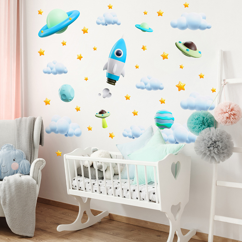 Pegatina de pared OVNI con coh - Baby Nursery Vinyl Wall Stickers reseña y precio