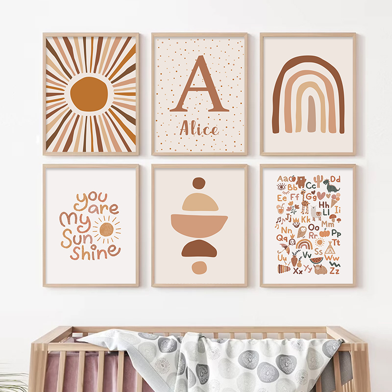 Sol abstracto Arco Iris person - Baby Name Wall Art reseña y precio