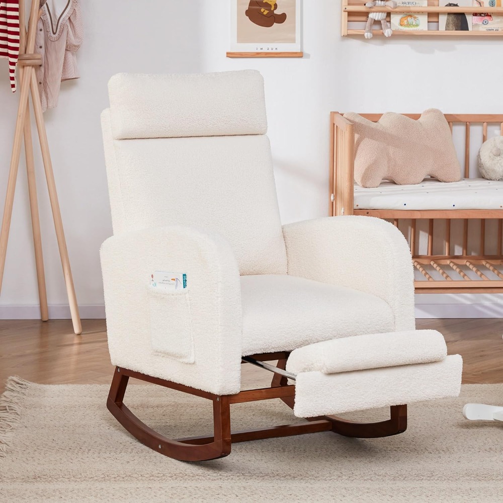Mecedora para guardería con re - Baby Nursery Rocking Chair reseña y precio