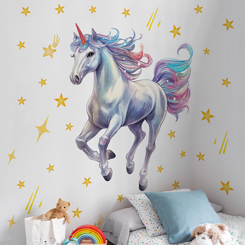 Pegatina de pared de unicornio - Baby Nursery Vinyl Wall Stickers reseña y precio