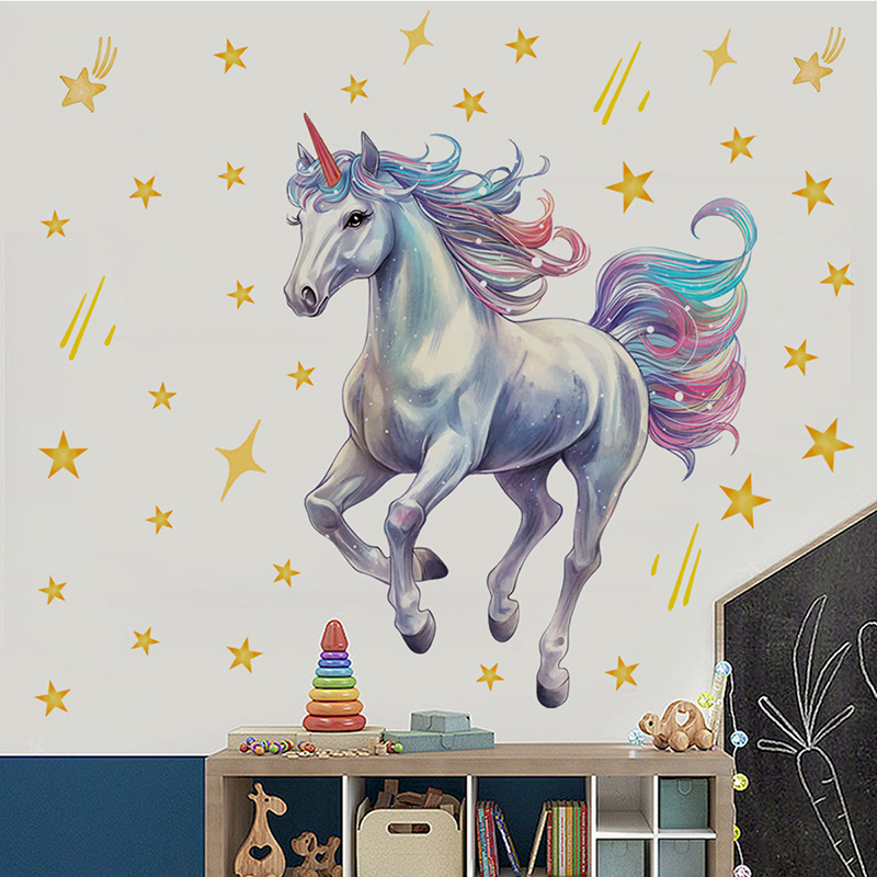 Pegatina de pared de unicornio - Baby Nursery Vinyl Wall Stickers reseña y precio