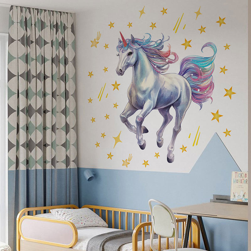 Pegatina de pared de unicornio - Baby Nursery Vinyl Wall Stickers reseña y precio