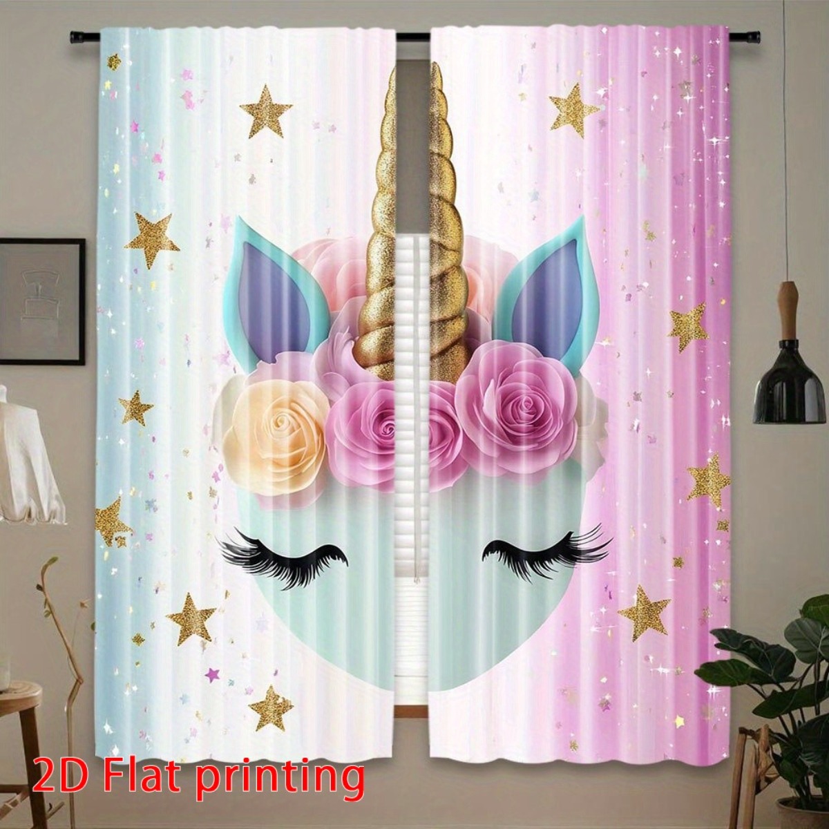 Cortina con diseño de unicorni - Baby Nursery Youtube reseña y precio