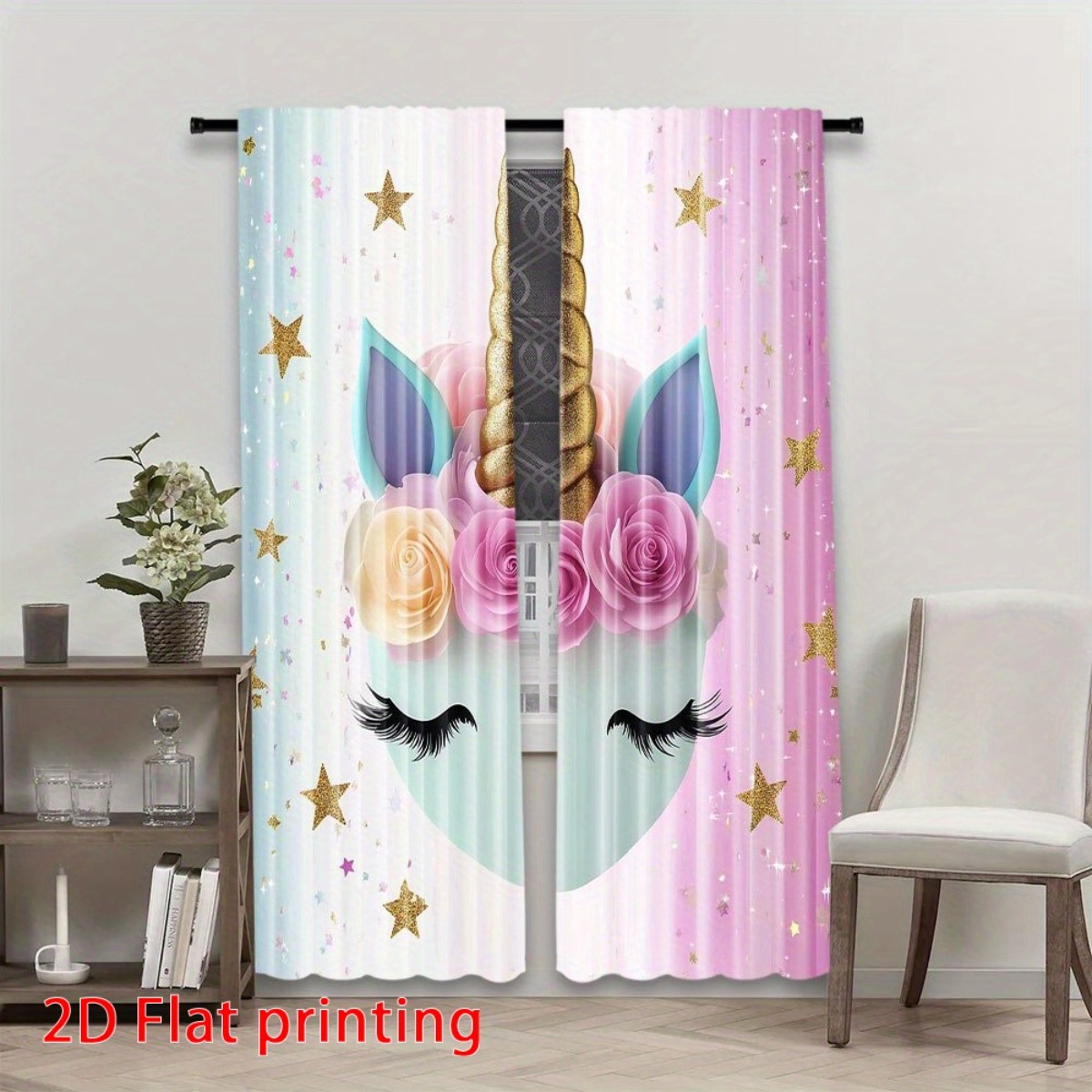 Cortina con diseño de unicorni - Baby Nursery Youtube reseña y precio