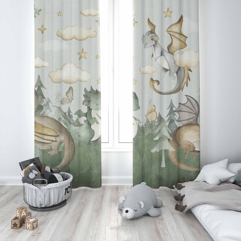 Cortinas de pequeño dragón par - Baby Nursery Youtube reseña y precio