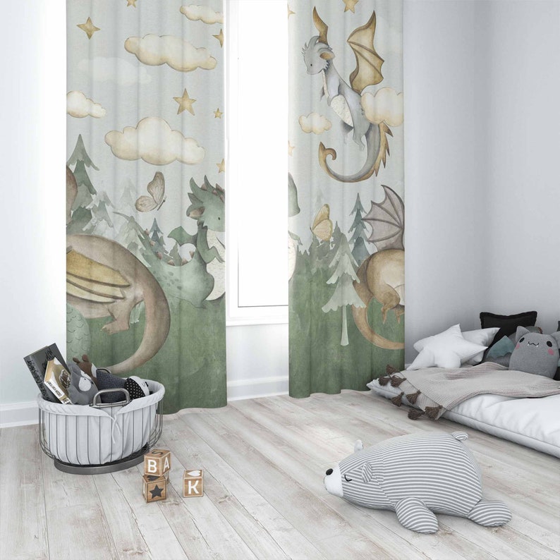 Cortinas de pequeño dragón par - Baby Nursery Youtube reseña y precio