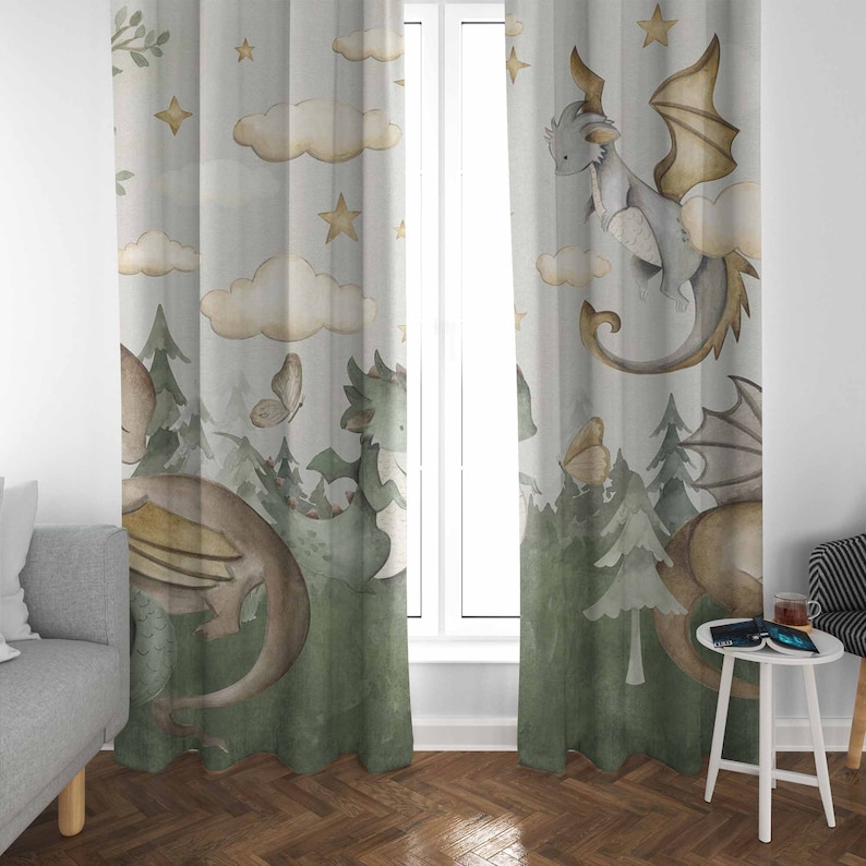 Cortinas de pequeño dragón par - Baby Nursery Youtube reseña y precio
