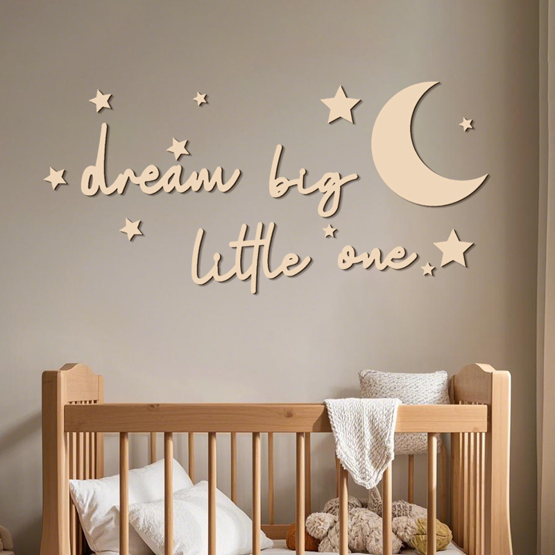 Dream Big Little One-pegatinas - Baby Nursery Letters reseña y precio