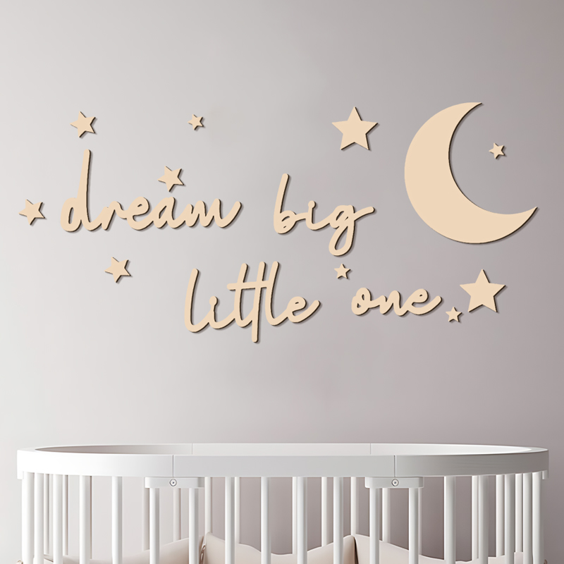 Dream Big Little One-pegatinas - Baby Nursery Letters reseña y precio
