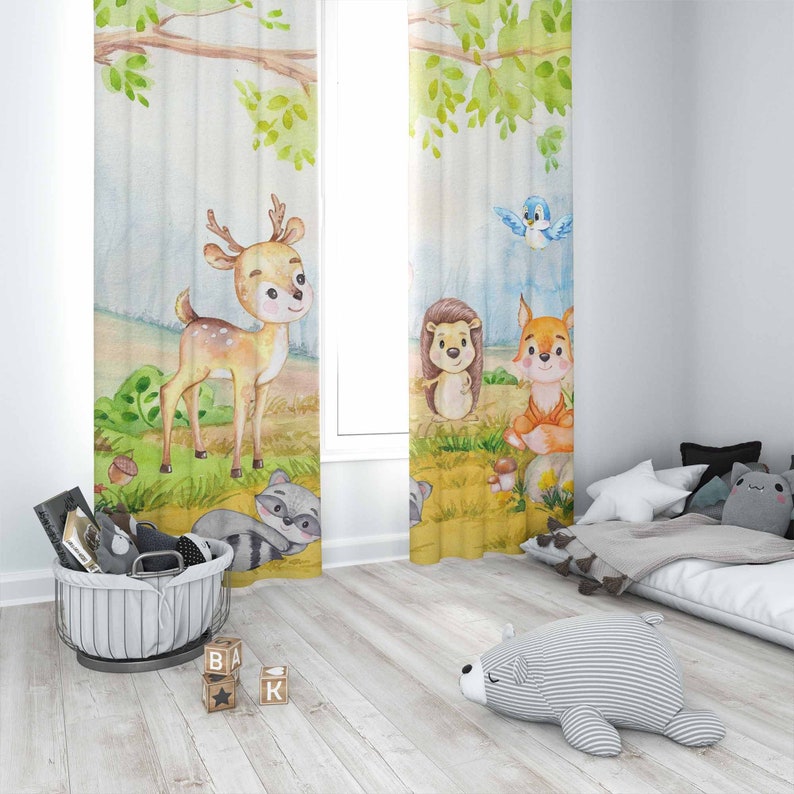 Cortinas de animales del bosqu - Baby Nursery Youtube reseña y precio