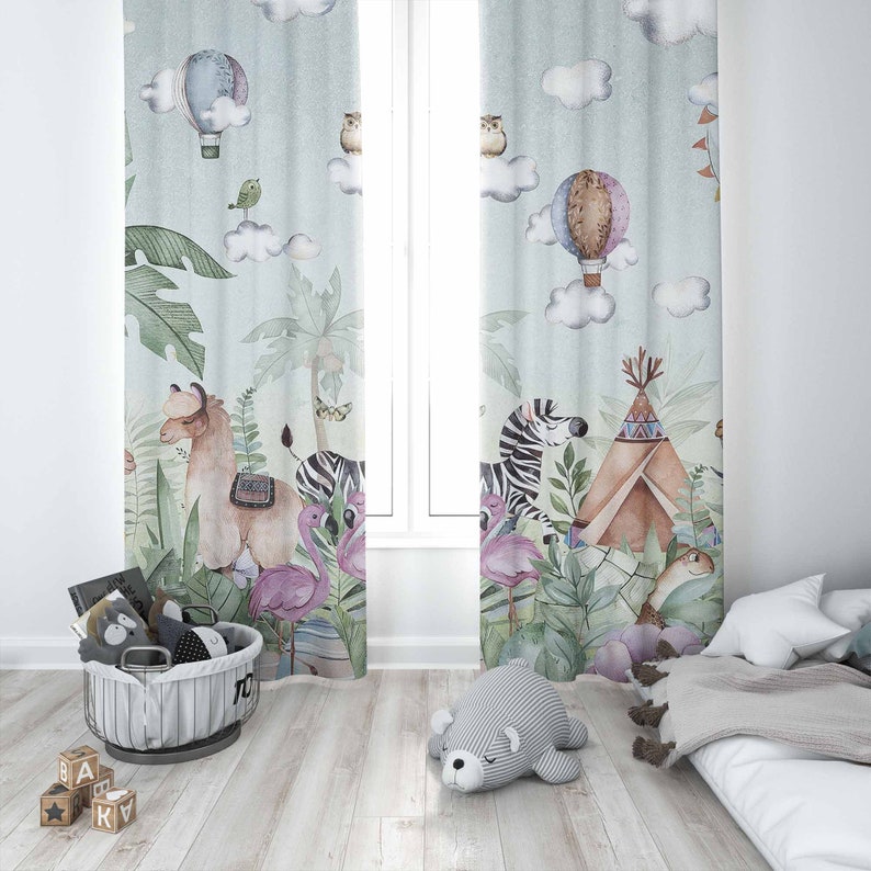 Cortina de fiesta de animales  - Baby Nursery Youtube reseña y precio