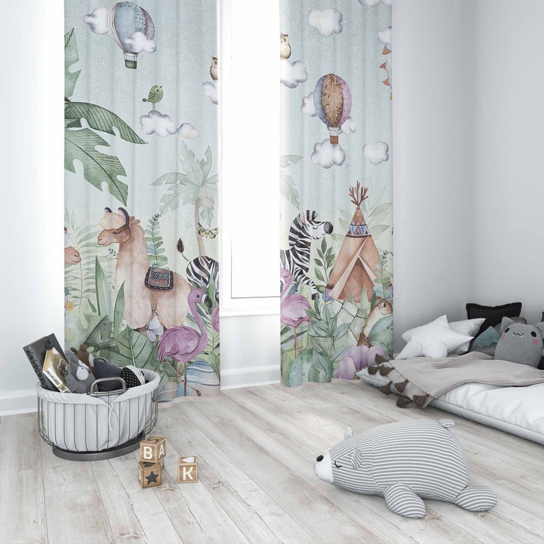 Cortina de fiesta de animales  - Baby Nursery Youtube reseña y precio