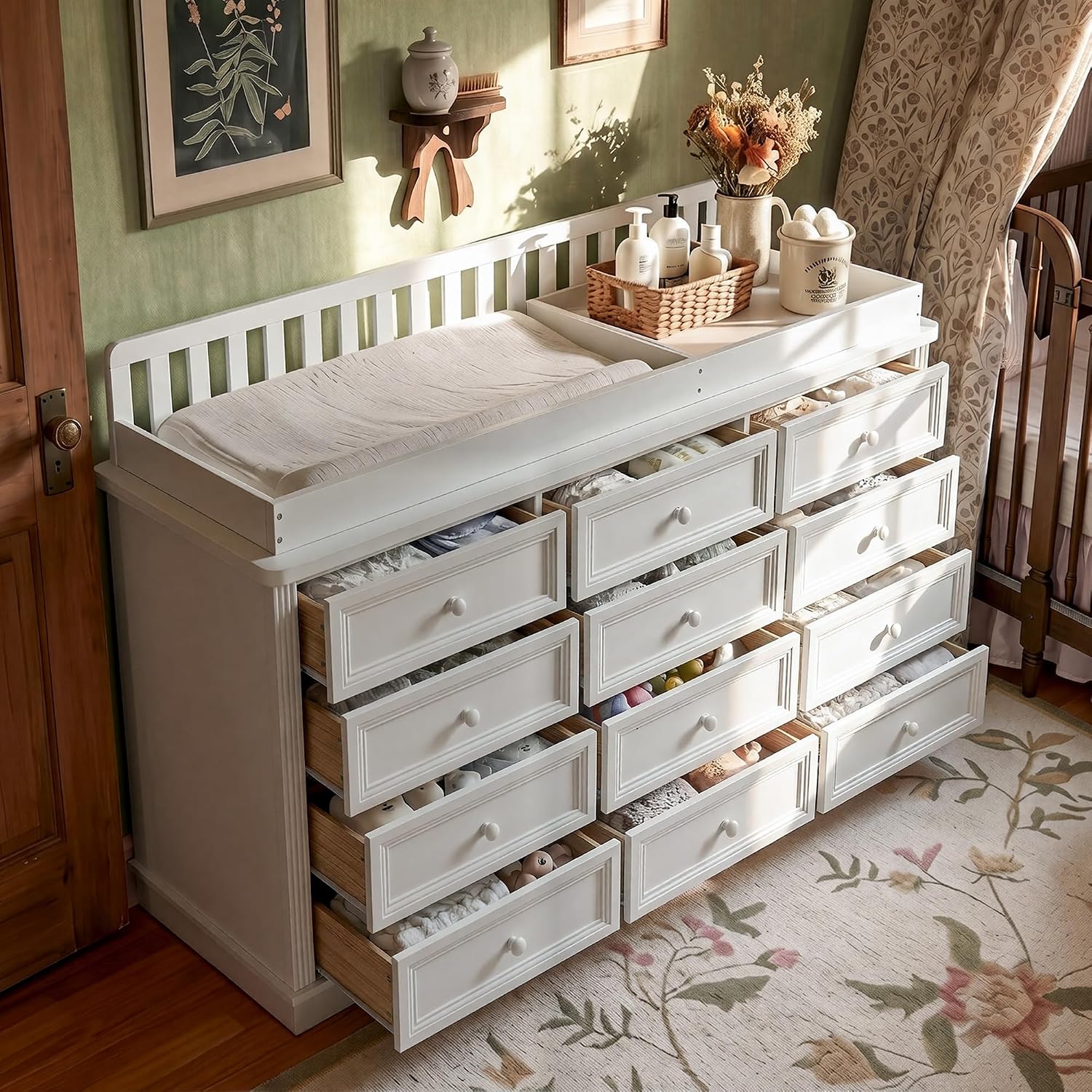Cambiador de Bebé con Cómoda,  - Baby Nursery Dresser Changing Table reseña y precio