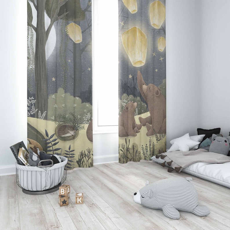 Cortinas de guardería de bosqu - Baby Nursery Youtube reseña y precio