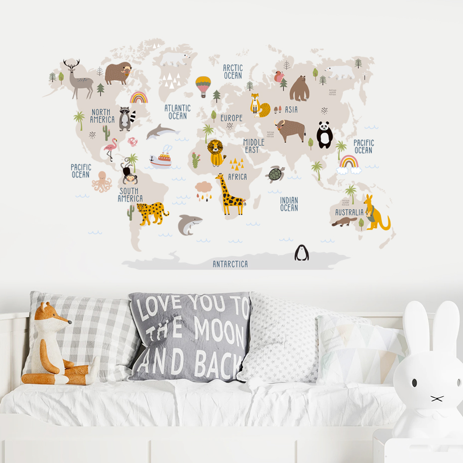 Pegatinas de pared con mapa de - Baby Nursery Vinyl Wall Stickers reseña y precio