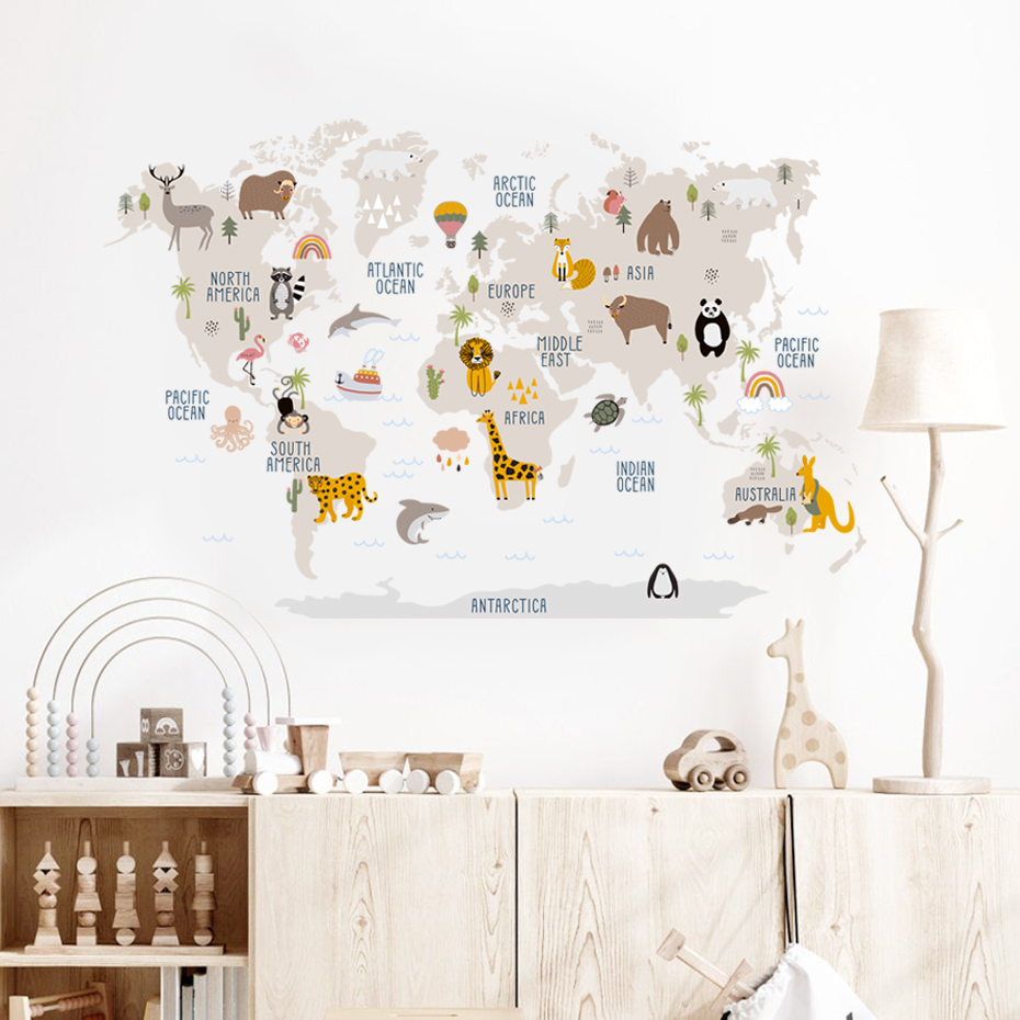 Pegatinas de pared con mapa de - Baby Nursery Vinyl Wall Stickers reseña y precio