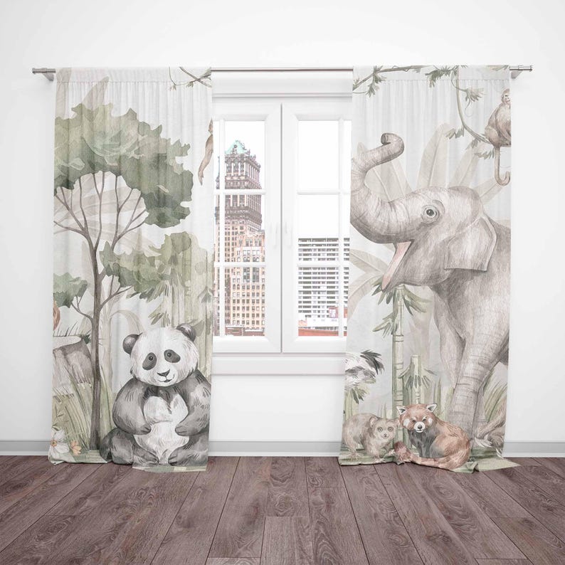 Cortinas de animales de Safari - Baby Nursery Youtube reseña y precio
